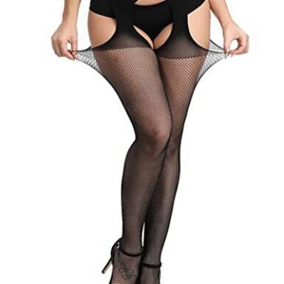 Women's Fishnet Stockings High Waist Tights Suspender Hosiery Sexy Pantyhose